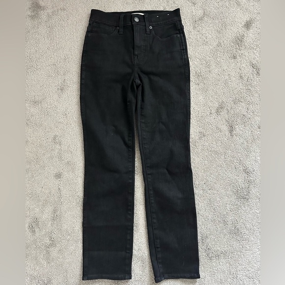 Madewell Petite Stovepipe Jeans in Black Size 24 Petite Slim Straight Leg - Picture 2 of 10